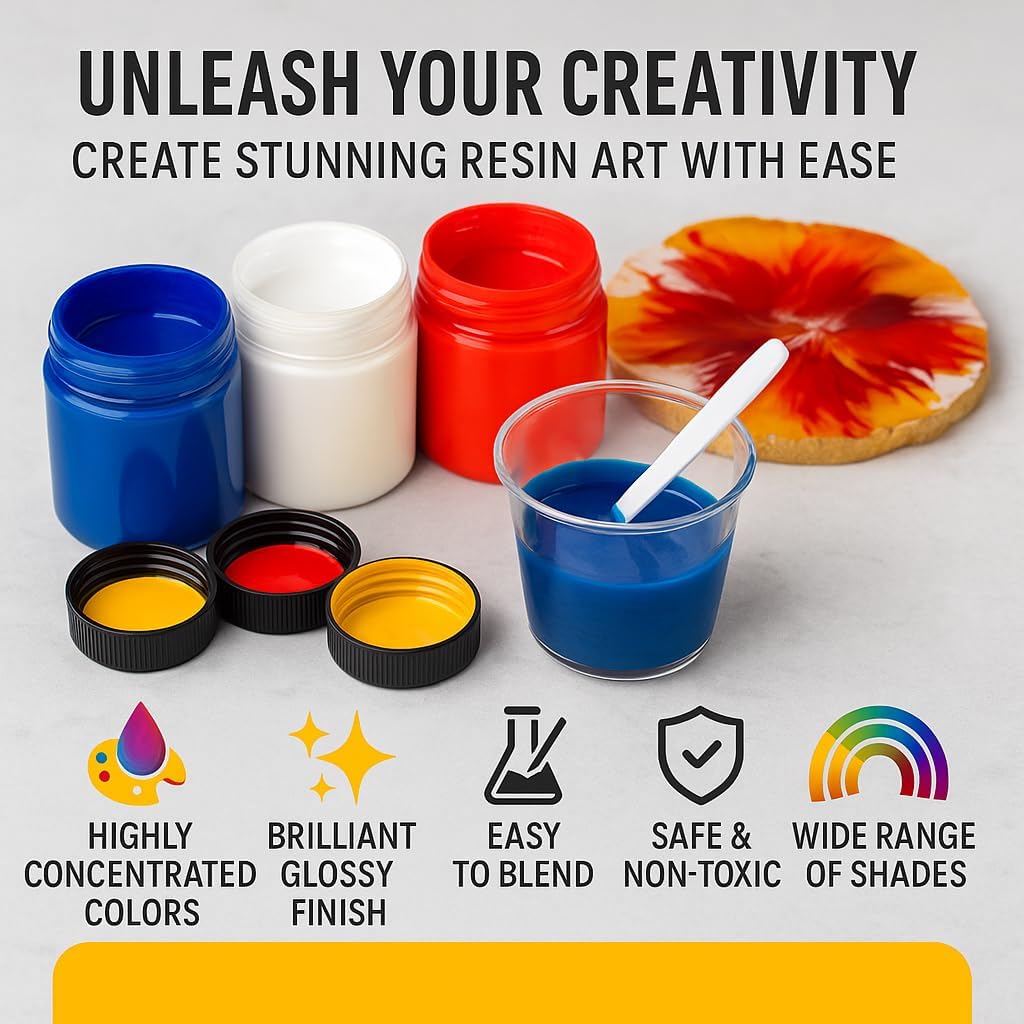 Imperial Yellow Epoxy Resin Pigment Paste XL (191g / 6.7oz) – High Concentration Opaque Epoxy Dye & Coloring Paste for Resin Art, Jewelry Making, Tumblers – Mica Powder Alternative