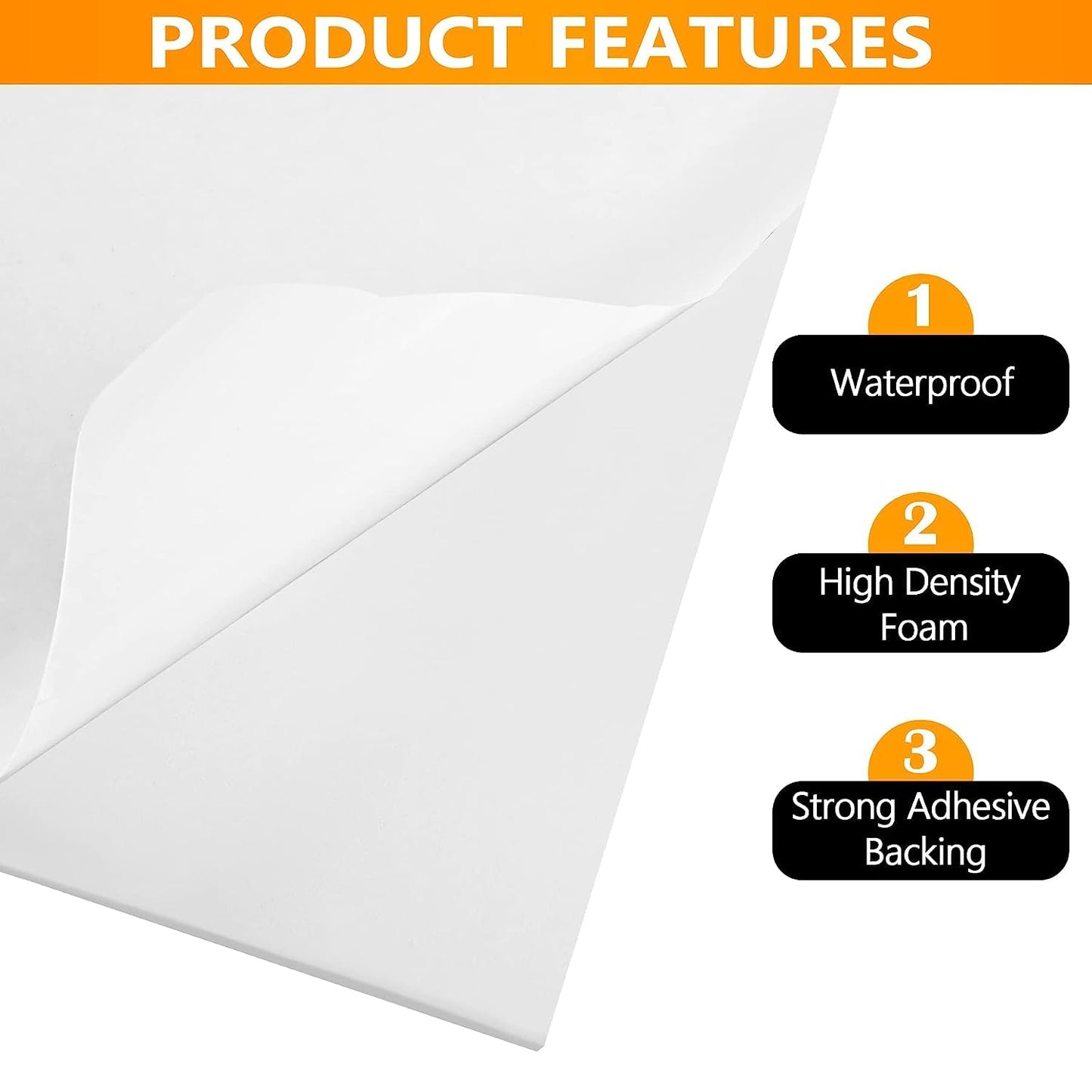 Sponge Neoprene Foam Rubber Sheet with Adhesive, 12 in x 81 in x 1/16 in Multi-Function Soundproof High Density Waterproof Rubber Mat, Perfect Cosplay Easy Cut DIY Neoprene Padding Roll - White