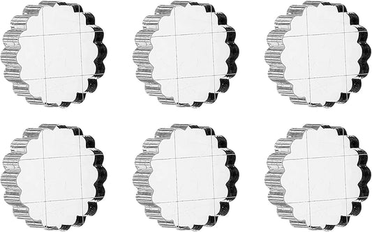 PATIKIL 1" Acrylic Stamp Block, 6Pcs Clear Stamping Block with Grid Lines Decorative Mounting Blocks Round for Scrapbooking DIY Crafts Card Making