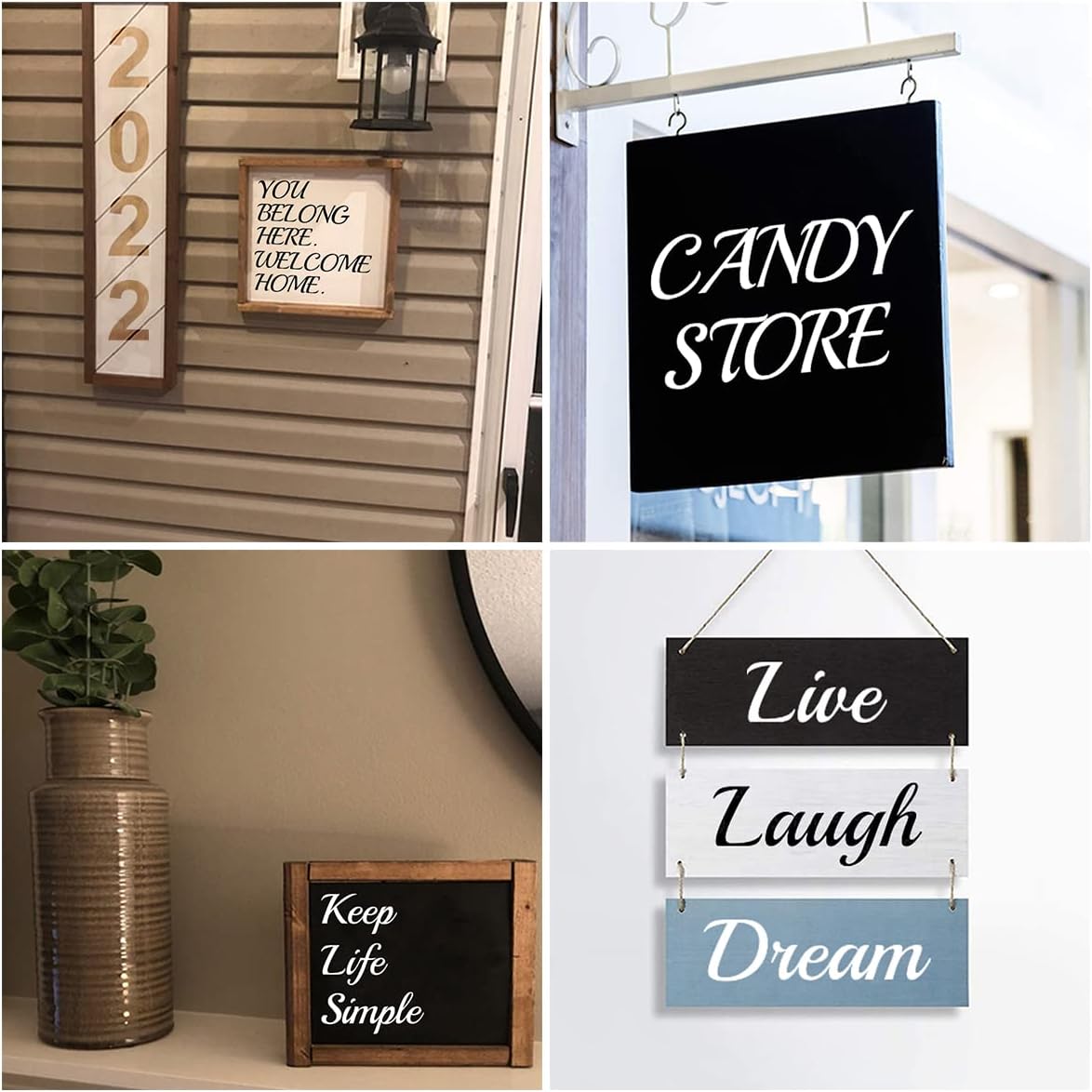 6 Inch Alphabet Letter Stencils for Painting - 70 Pack Letter and Number Stencil Templates with Signs for Painting on Wood, Reusable Cursive Letters Stencils for Chalkboard Wood Signs & Wall Art