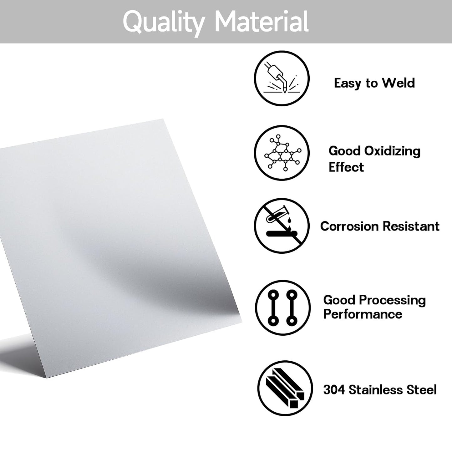 304 Stainless Steel Sheet - 2PCS 12" X 12" X 1/32" Thin Stainless Steel Plate 1/32 Inch Thickness with Protective Film Metal Sheets Shim Stock for Kitchen DIY Crafting (305 x 305 x 0.76 mm)