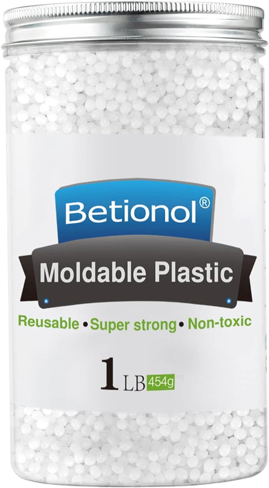 Betionol Moldable Plastic Clay, 1Lb/16oz White Modeling Clay Thermoplastic Beads for DIY Modeling Making Creative Activity, Good Creating Teaching Kits for Adults or Kids