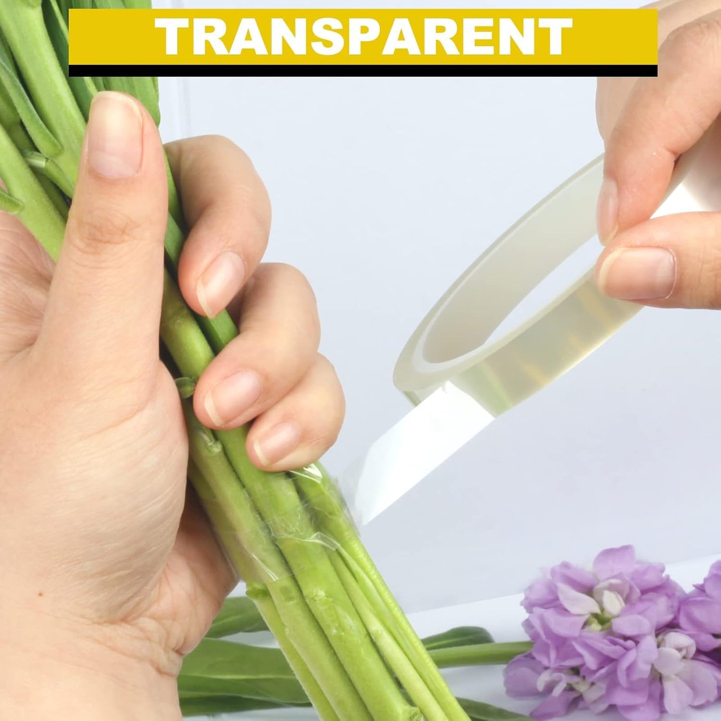 2Packs Clear Floral Tape - 1/4" Wide Floral Vase Tape, Clear Waterproof Floral Tape for Fresh Flower Bouquets and Flower Arrangements Crafts (0.25inch*2Packs)