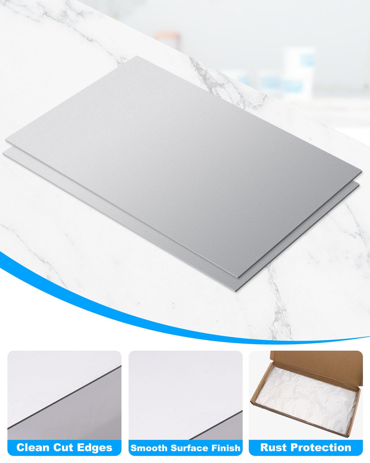 2 Pcs 16 Gauge Sheet Metal, 12" x 8" Cold Rolled Steel Plate Weldable Steel Sheet for Professional, Industrial, DIY Use