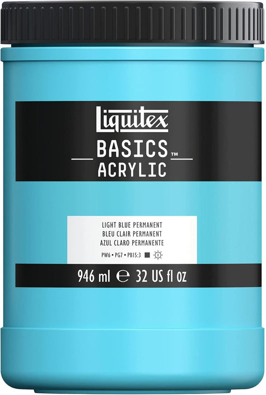Liquitex BASICS Acrylic Paint, 946ml (32-oz) Jar, Light Blue Permanent