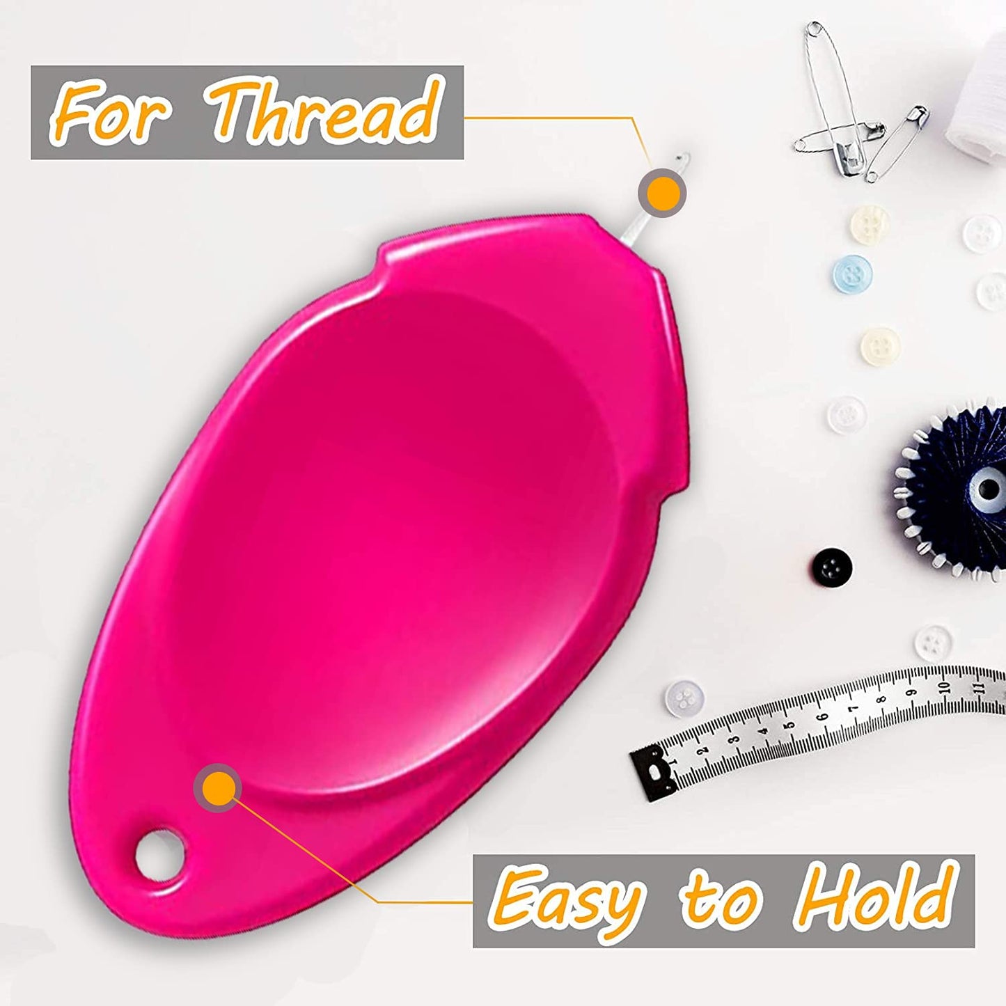 Needle Threaders, TOOVREN Needle Threader Tool, Needle Threaders for Hand Sewing with Clear Box, Simple Needle Threader Great for Needle Work, Sewing Machine, Embroidery, Cross-Stitch, 5 Colors Random