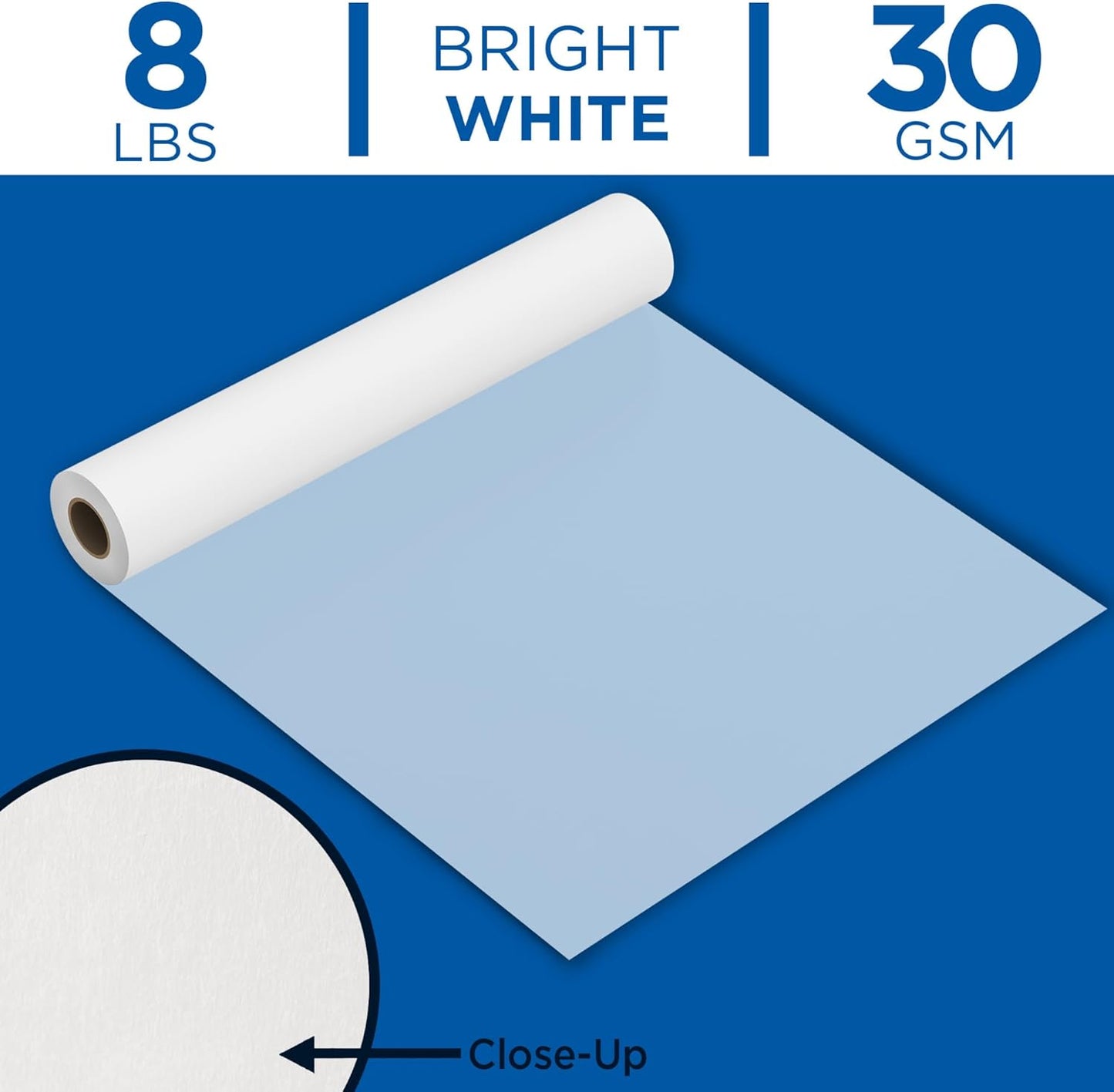 ALVIN 55W-J Lightweight Tracing Paper Roll, White, Suitable with Ink, Charcoal, Felt Tip Pen, for Sketching or Detailing - 24 Inches, 50 Yards, 1-inch Core