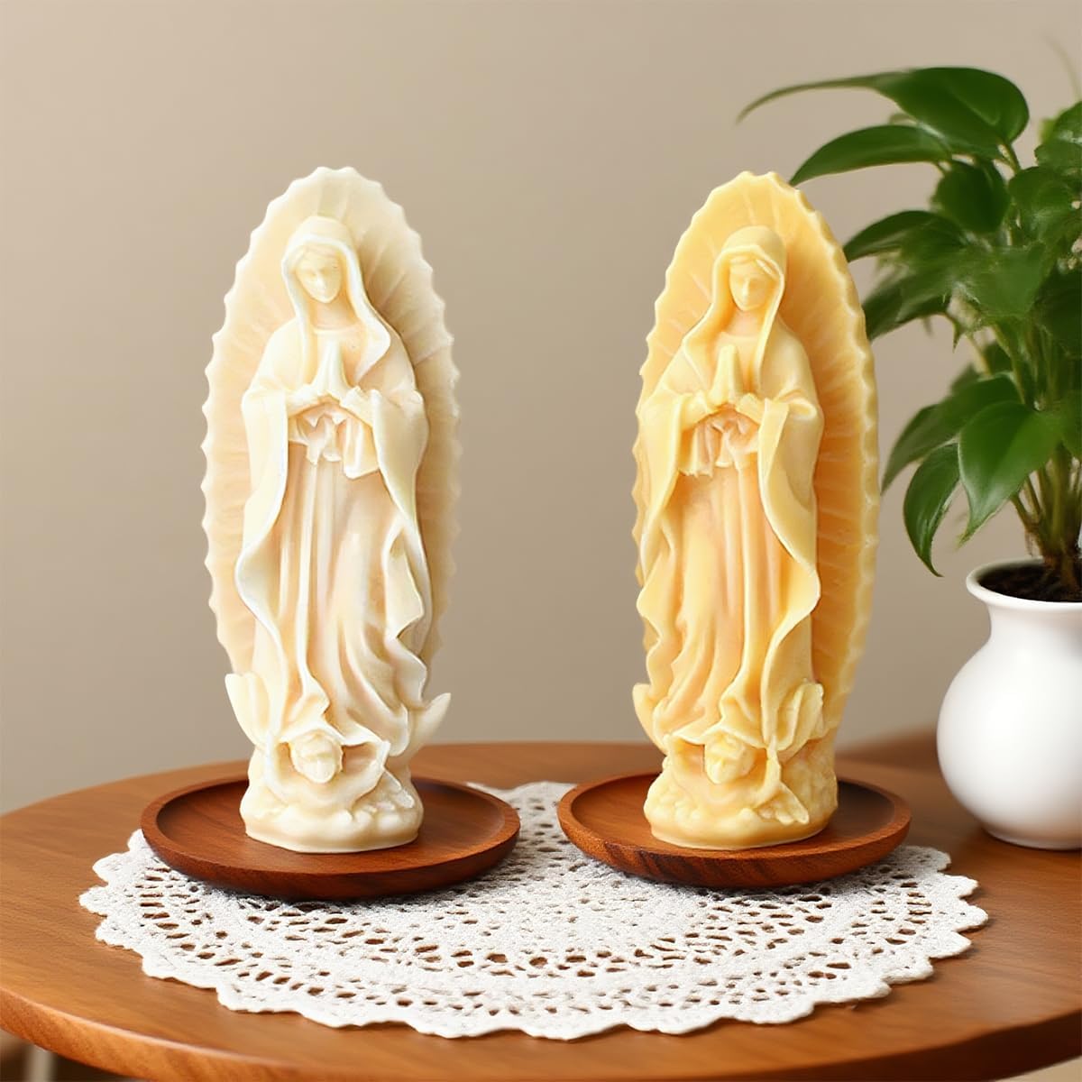 Virgin Mary Silicone Candle Molds, Religious 3D Virgin Mary Statue Molds for Resin Casting, DIY Aromatherapy Candles Wax and Plaster Epoxy Polymer Concrete Clay Sculpture Home Decoration