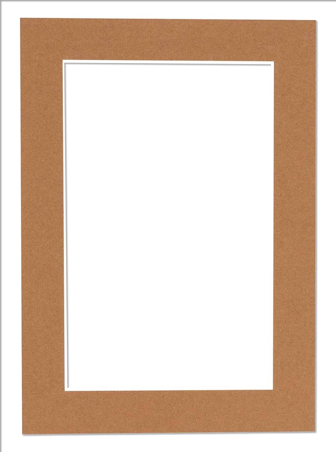 Poster Palooza 8x10 Mat Bevel Cut for 6x8 Photos - Acid Free Aged Oak Brown Precut Matboard - for Pictures, Photos, Framing - 4-ply Thickness