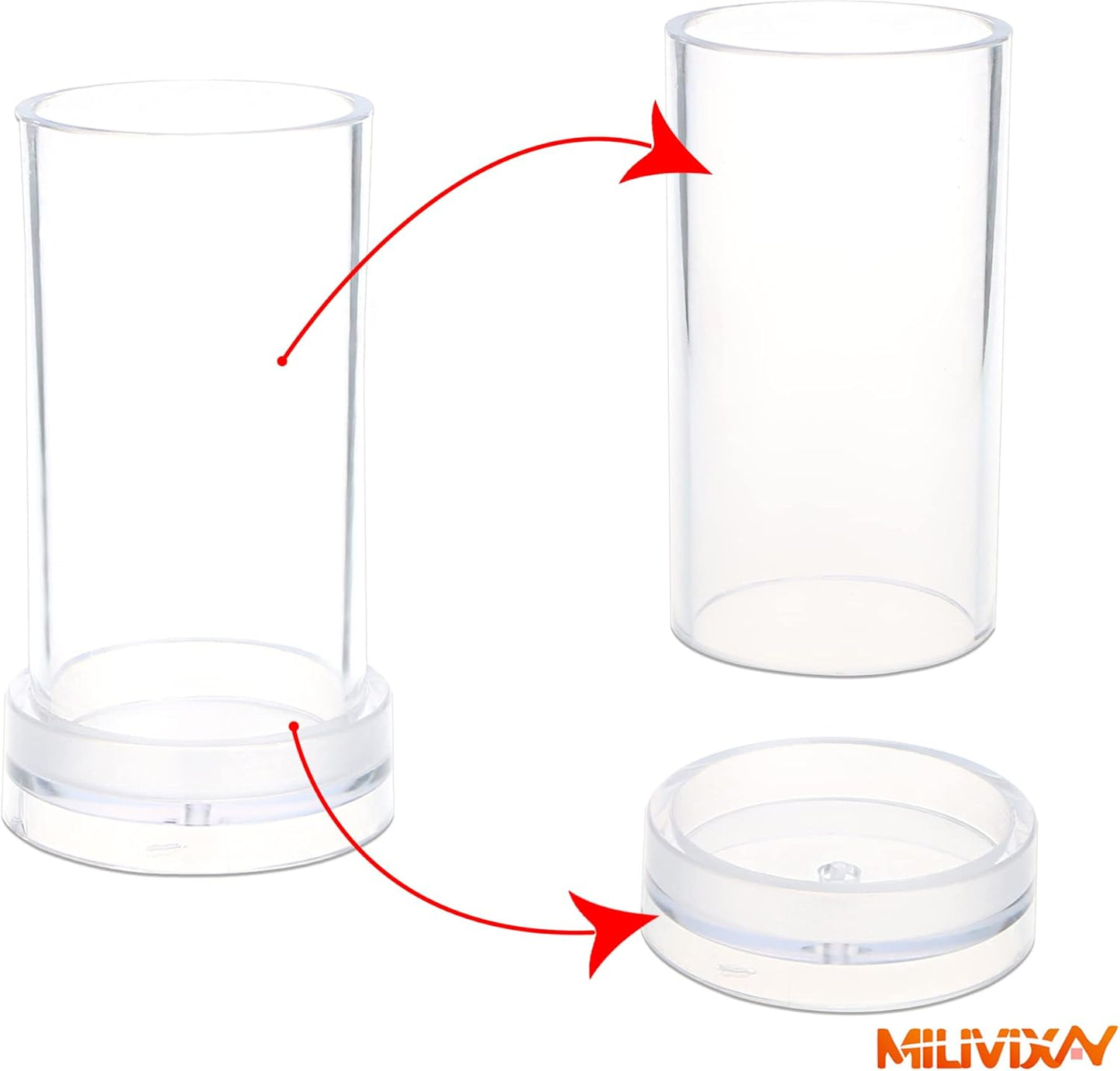 MILIVIXAY 3PCS Pillar Candle Molds - Plastic Cylinder Candle Mold Set for Candle Making-Candle Making Molds-60 Ft. of Wick, 50pcs Wick Stickers, 3pcs Wick Holders and 1pc Iron Wire Included as a Gift.