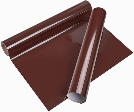 VINYL FROG Heat Transfer Vinyl Roll HTV Vinyl - 12" x5ft Brown Iron on Vinyl for T-Shirts, Heat Press Vinyl for DIY Craft Designs (Brown)