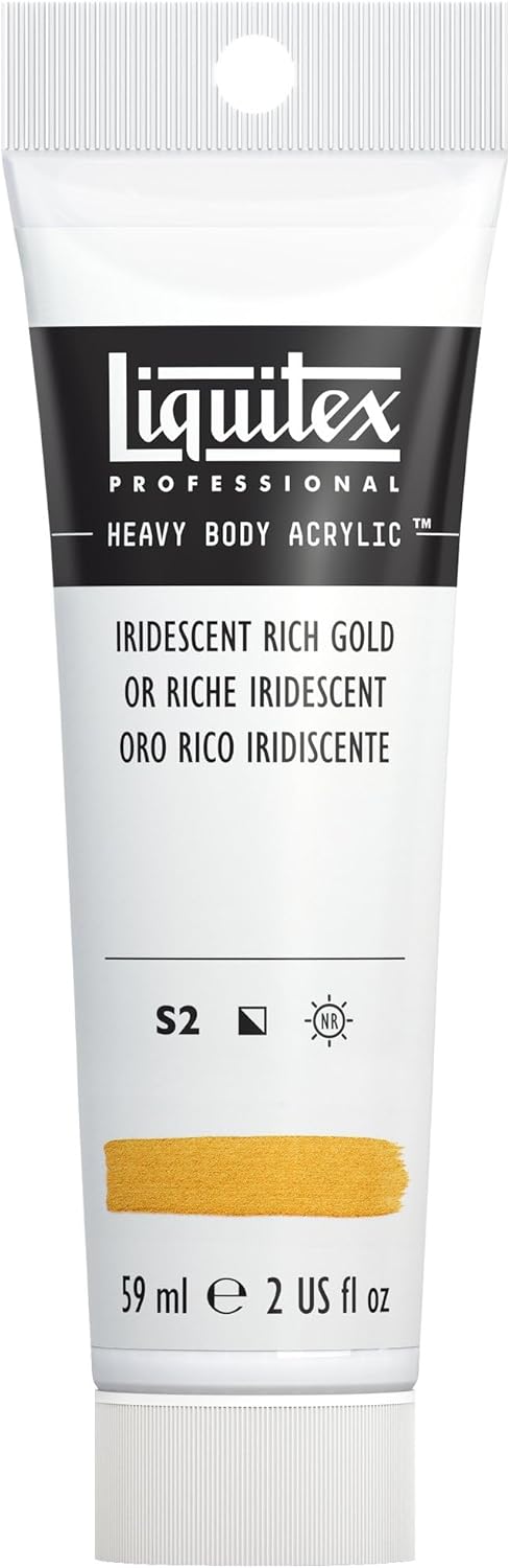 Liquitex Professional Heavy Body Acrylic Paint, 2-oz (59ml) Tube, Iridescent Rich Gold