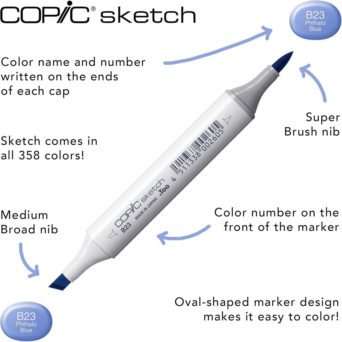 Copic Sketch, Alcohol-based Markers, 3pc Set, Color Fusion #4, Orange