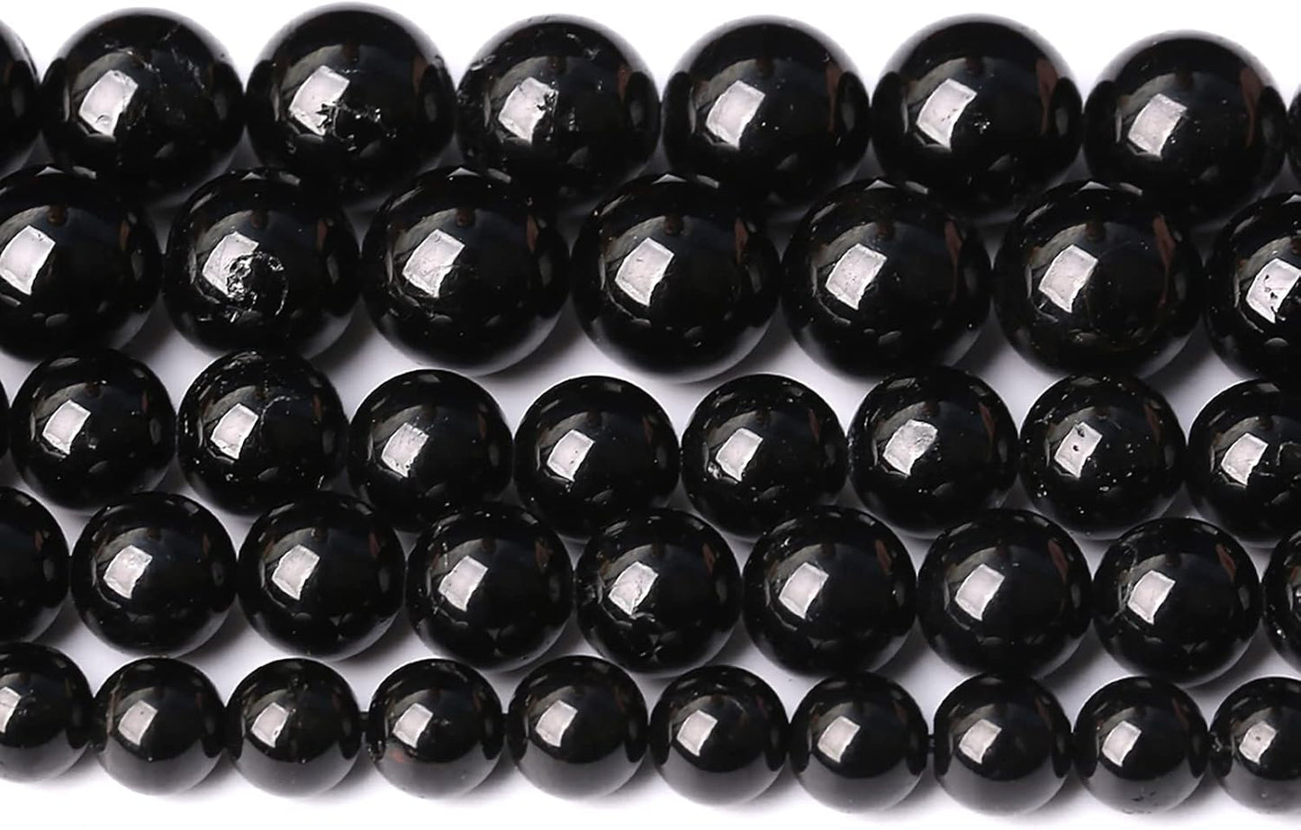 90pcs 4mm AAAA Natural Black Tourmaline Gemstone Beads Round Loose Beads for Jewelry Making DIY Bracelet Necklace(Black Tourmaline, 4mm)