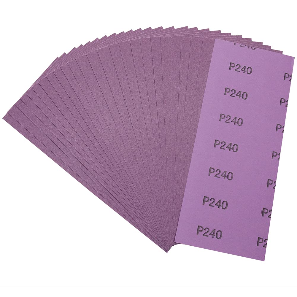Sandpaper 240 Grit,Wet Dry Sanding Sheets,High Performance Ceramic Abrasive Sand Paper for Wood Furniture Finishing,Metal Grinding,Automotive Polishing,9 x 3.6 Inch,25-Pack