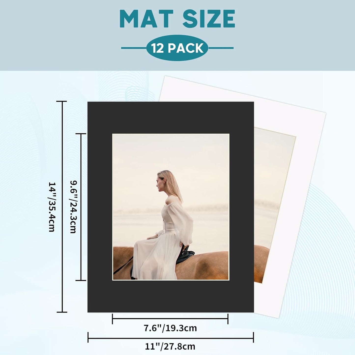ZBEIVAN 12 Packs White and Black Colors 11x14 Picture Frame Mats for 8x10 Photos, Artworks and Prints, White Core Bevel Cut Frame Mattes