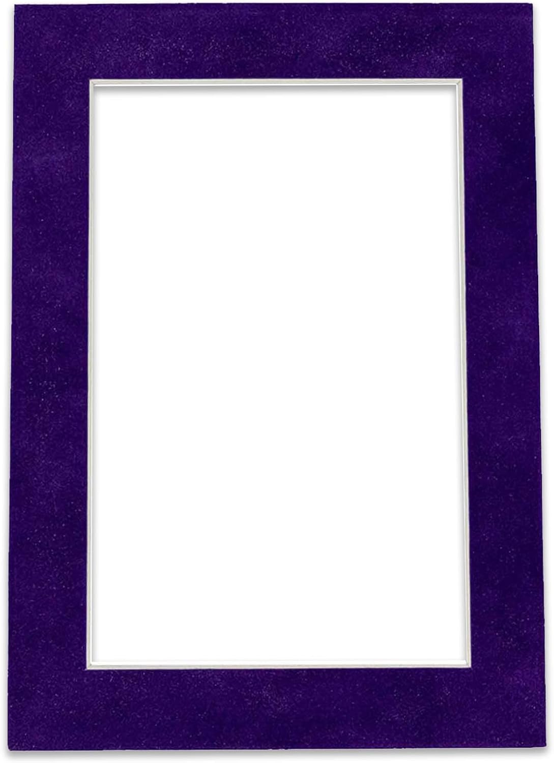 8x10 Mat Bevel Cut for 6x8 Photos - Acid Free Purple Crocus Suede Precut Matboard With Backing Board and Crystal Clear, Self Seal Photo Mat Bag - For Pictures, Photos, Framing - 4-ply Thickness