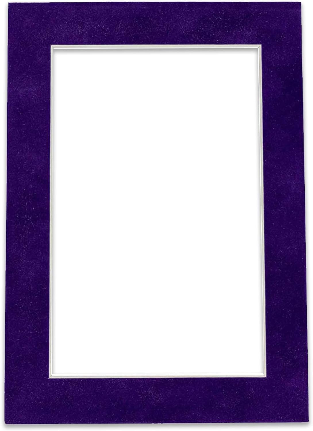 8x10 Mat Bevel Cut for 5.5x8.5 Photos - Acid Free Purple Crocus Suede Precut Matboard - For Pictures, Photos, Framing - 4-ply Thickness