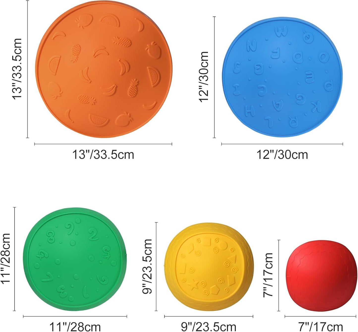 RedSwing Stepping Stones for Kids, 5pcs Non-Slip Fun Sensory Stepping Stones for Toddlers 1-3,Kid Step Stones for Balance & Coordination