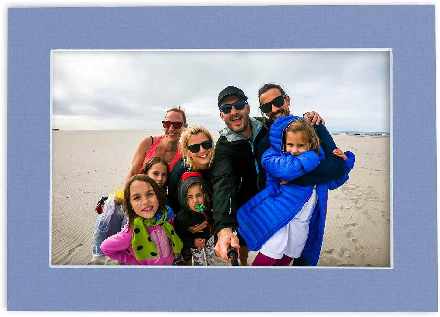 Pack of Ten 8x10 Mats Bevel Cut for 5.5x8.5 Photos - Acid Free Brittany Blue Precut Matboards for Pictures, Photos, Framing - 4-ply Thickness