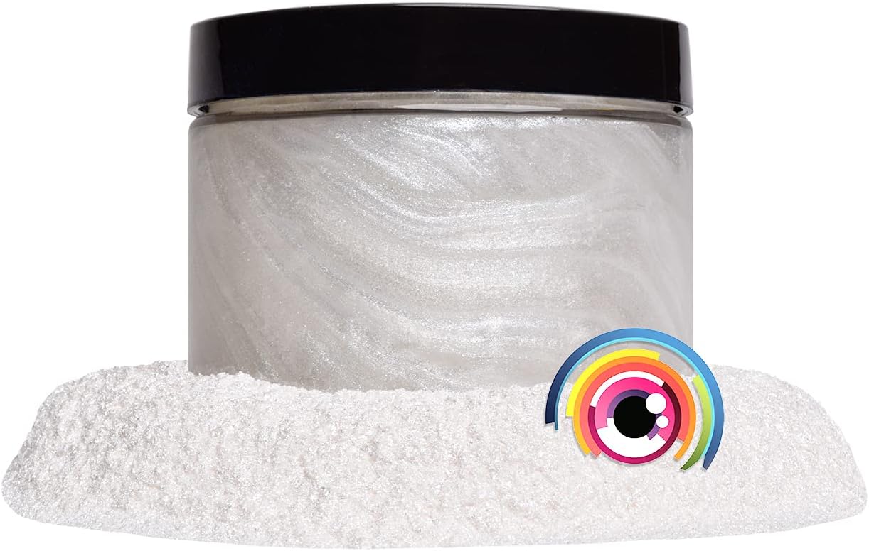 Eye Candy Pigments Premium White Mica Powder - AKI White (50gr) - for Epoxy, Resin, Soap, Paint, Woodworking, Acrylic Pouring, Bath Bombs, Fishing Lures - DIY Arts and Crafts Additive