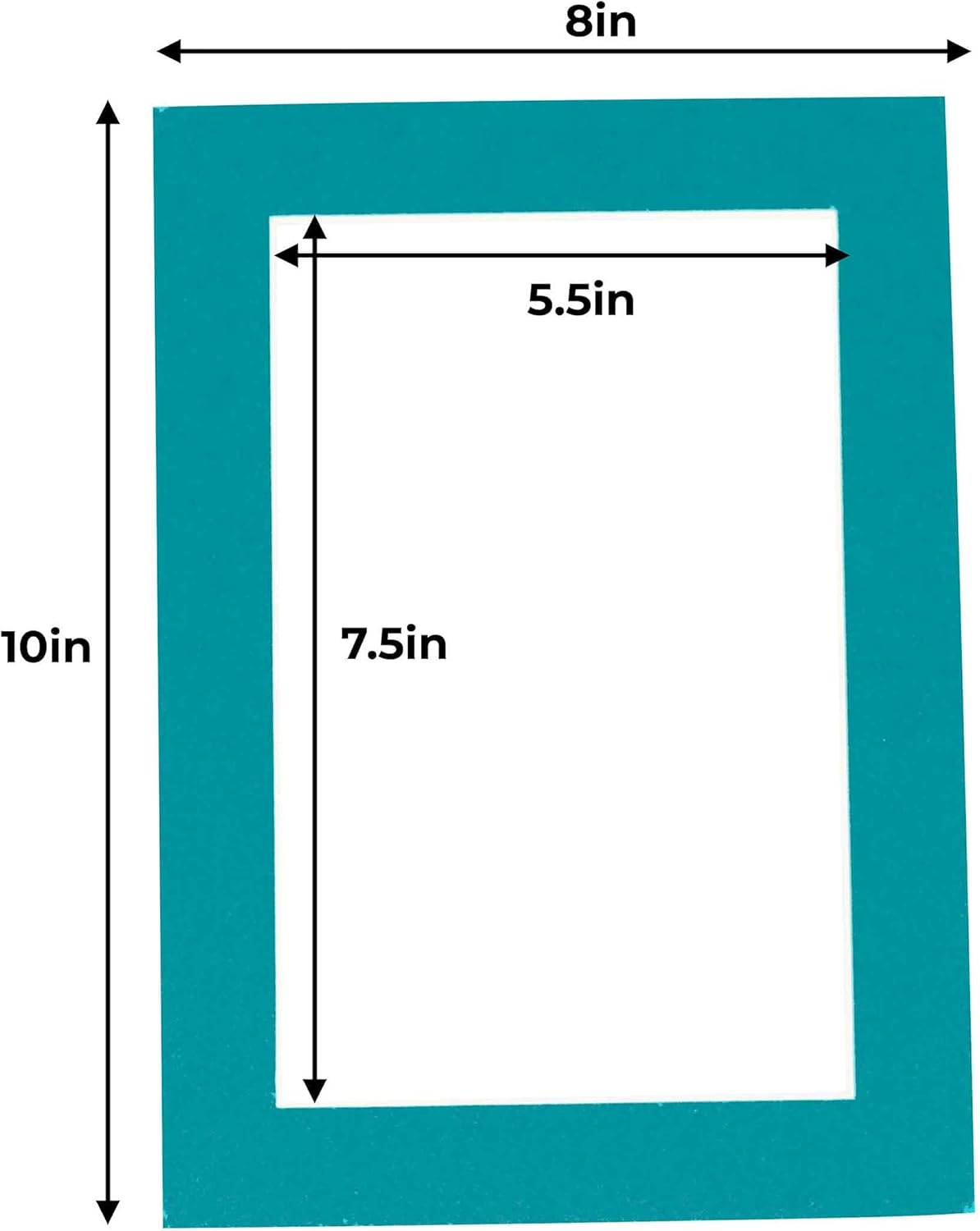 6x8 Mat for 8x10 Frame - Precut Mat Board Acid-Free Show Kit with Backing Board, and Clear Bags Teal Blue 6x8 Photo Matte Made to Fit a 8x10 Picture Frame Matboard for Framing, Pack of 100 Mats