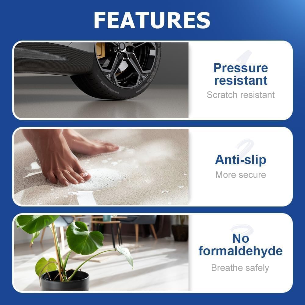 Epoxy Colored Sand Floor Paint, Epoxy Floor Paint for Concrete, High Gloss Marble Effect Coating, Waterproof Non-Slip Concrete Paints, Suitable for Indoor/Outdoor Use (Millet Yellow,160 oz/5 kg)