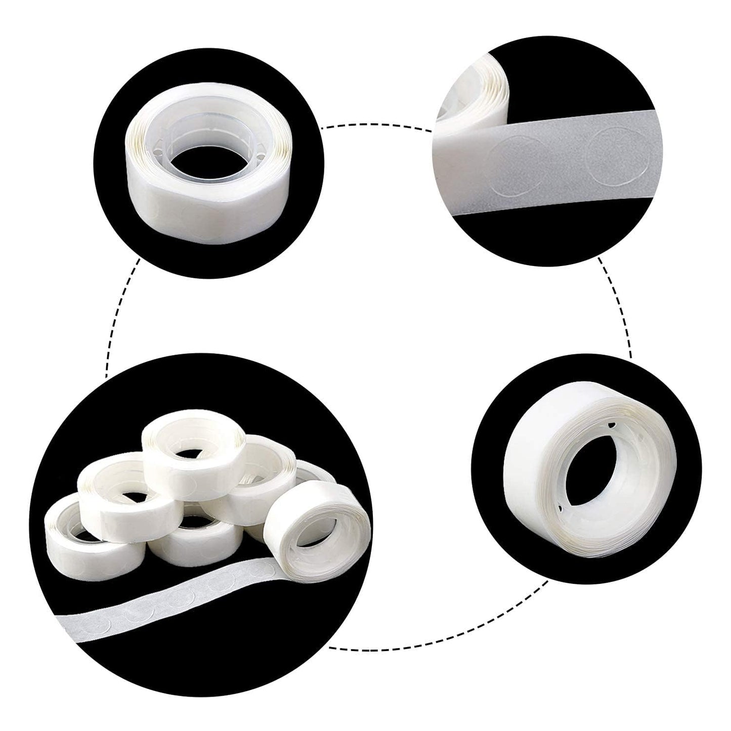 UPINS 800 Pcs Point Dots Balloon Glue Removable Adhesive Point Tape, 8 Rolls Double Sided Dots Stickers for Craft Wedding Decoration