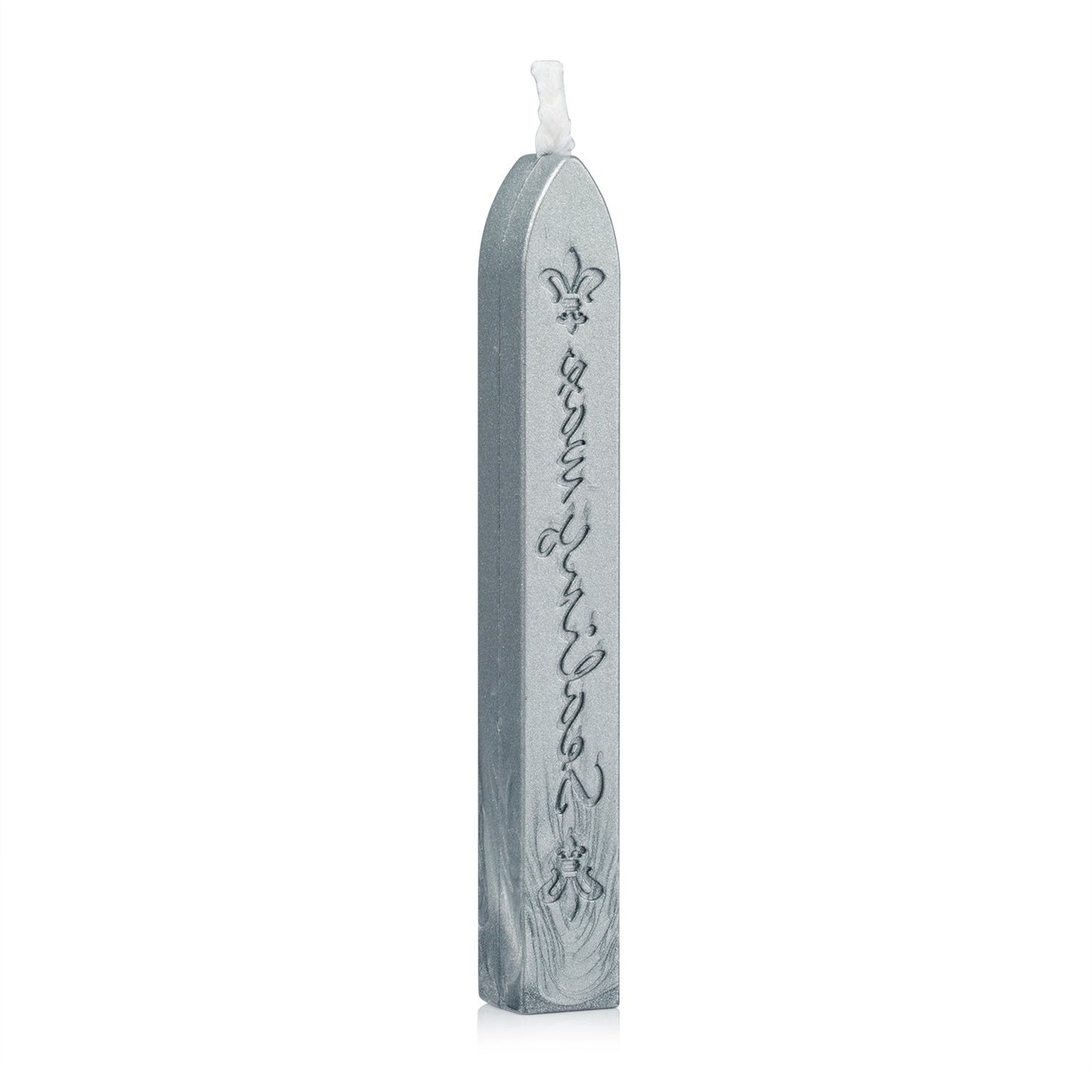 Mceal Sealing Wax Stick with Wick Flower De Luce of France Retro 10 Pieces Pack(Silver Grey)