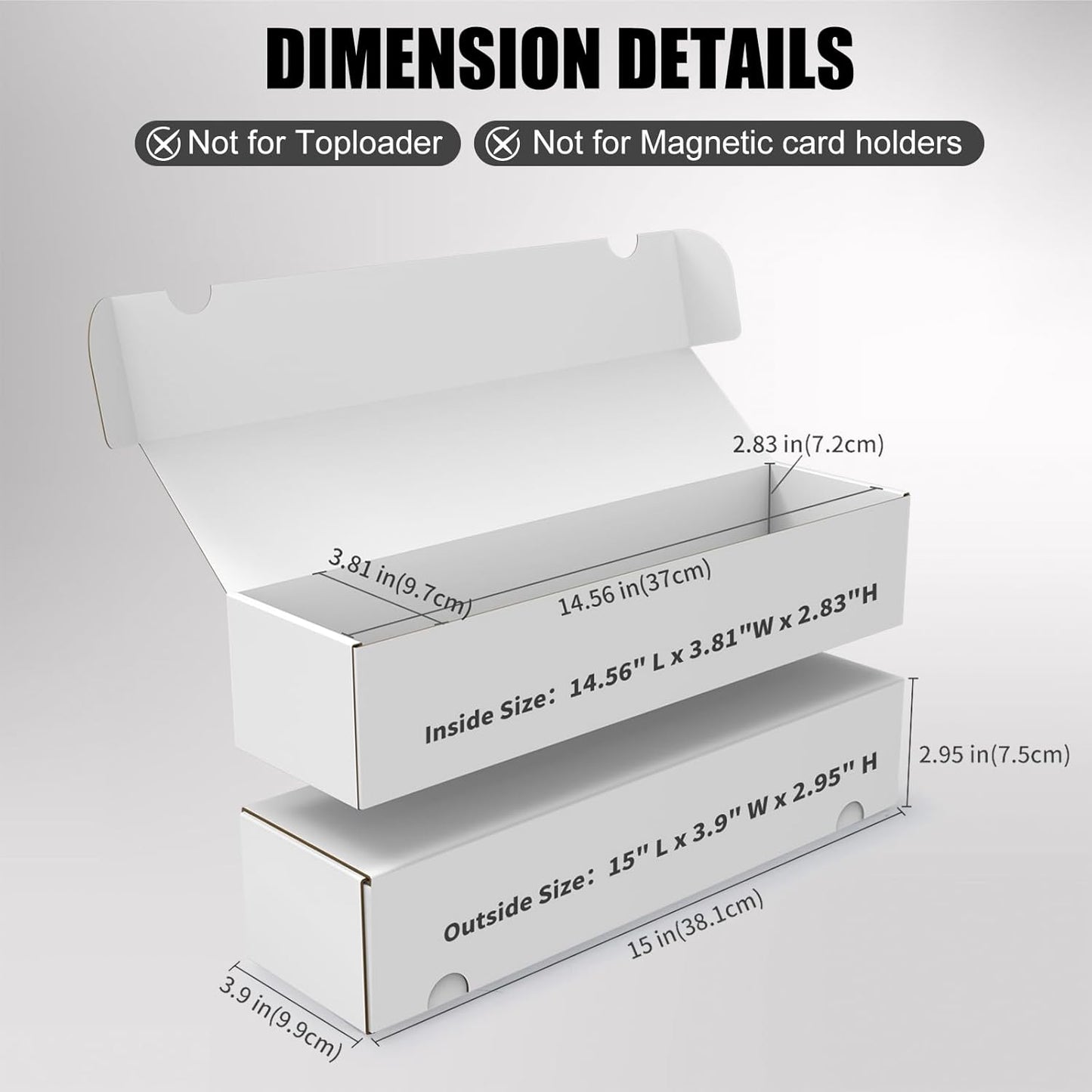 Trading Card Storage Box, 3-Pack 1100 Count White Corrugated Cardboard Bulk Sports Storage Box for TCG/Magic/Mtg Basketball Cards, Collectible Trading Cards