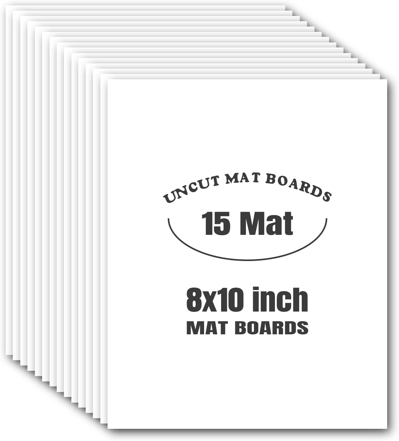 AUEAR, 15 Pack 8x10 Uncut Matte Boards White Photo Mat Board Great for Picture Framing, Print, Artwork