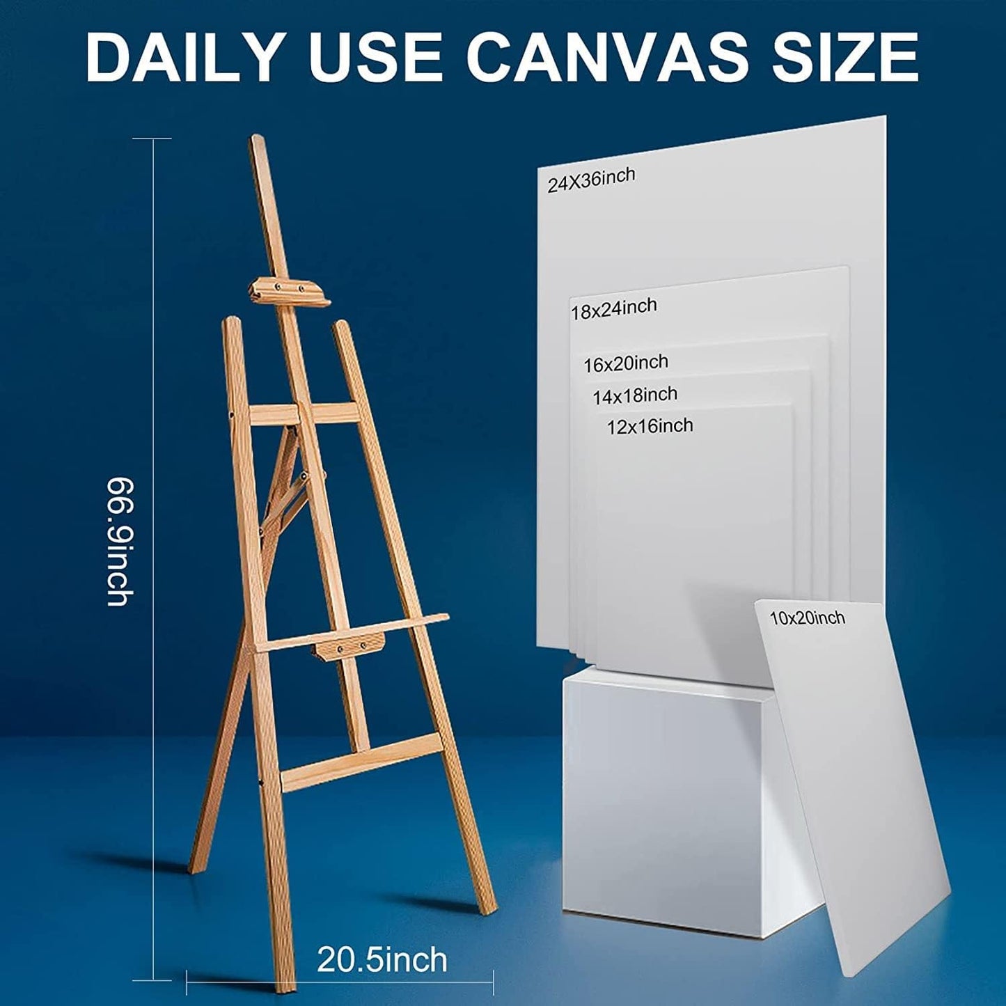 Gallery Wrapped Large Stretched Canvases for Painting 36x48 Inch 1-Pack, 16 oz Triple Primed Acid-Free 100% Cotton Blank Canvas, Spline Large Canvas for Oil Paint Acrylics Pouring & Wet Art Media