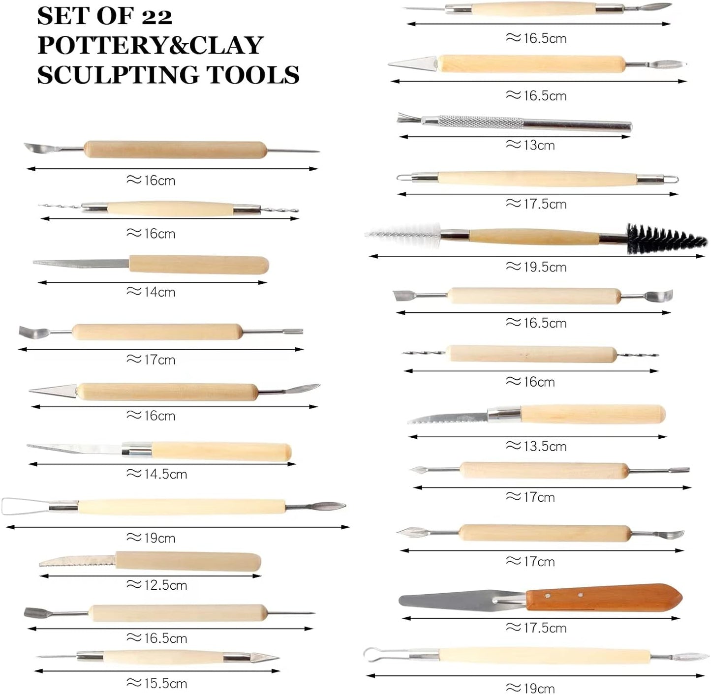 Clay Tools 46PCS Pottery Tools Clay Sculpting Tools Polymer Clay Tools Kit Ceramic Tools for DIY Handcraft Modeling Clay Carving Tools Set