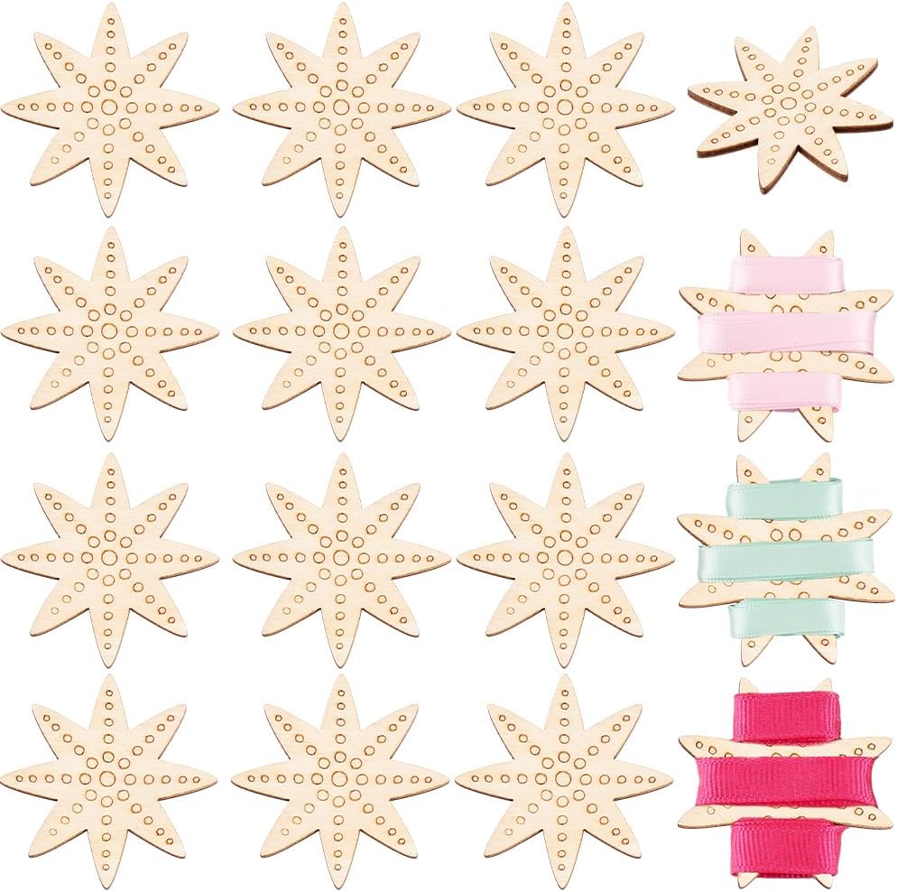 PH PandaHall 20pcs Embroidery Thread Organizer 2 inch Sewing Thread Winder Wood Bobbins Card Thread Storage Floss Keeper Starfish Shape Thread Holder for Sewing Projects Crochet Needlework Tool