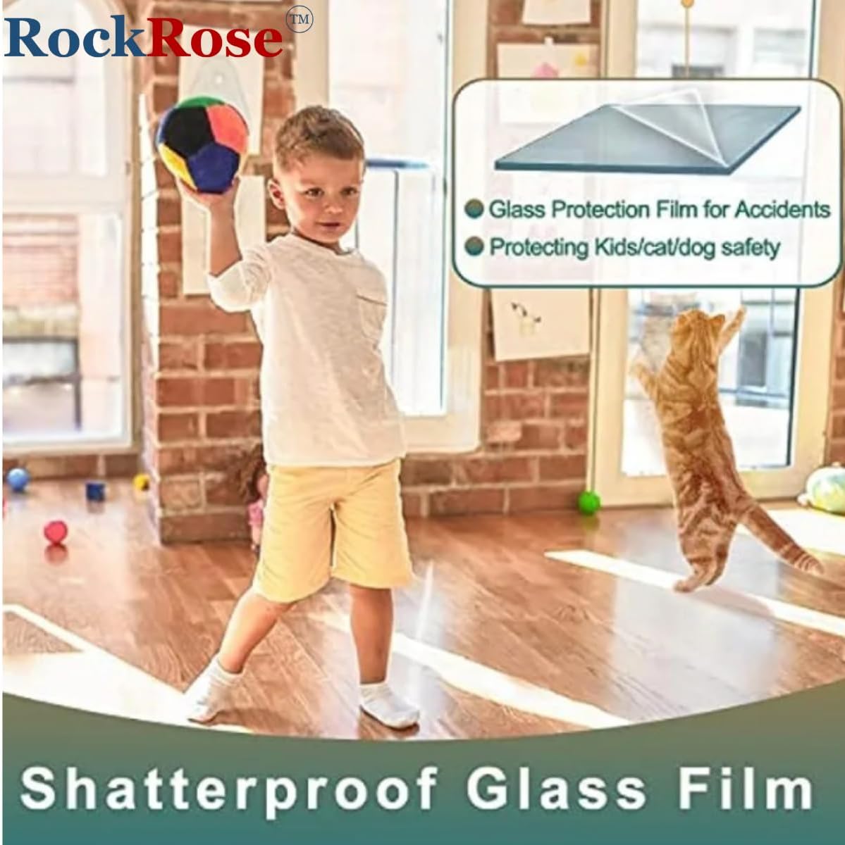 UV 99% Security and Safety 4 Mil Clear Window Film Shatterproof Anti Shatter Tempered Glass Film for Home and Office Windows (Clear, 36 in x 100 FT)