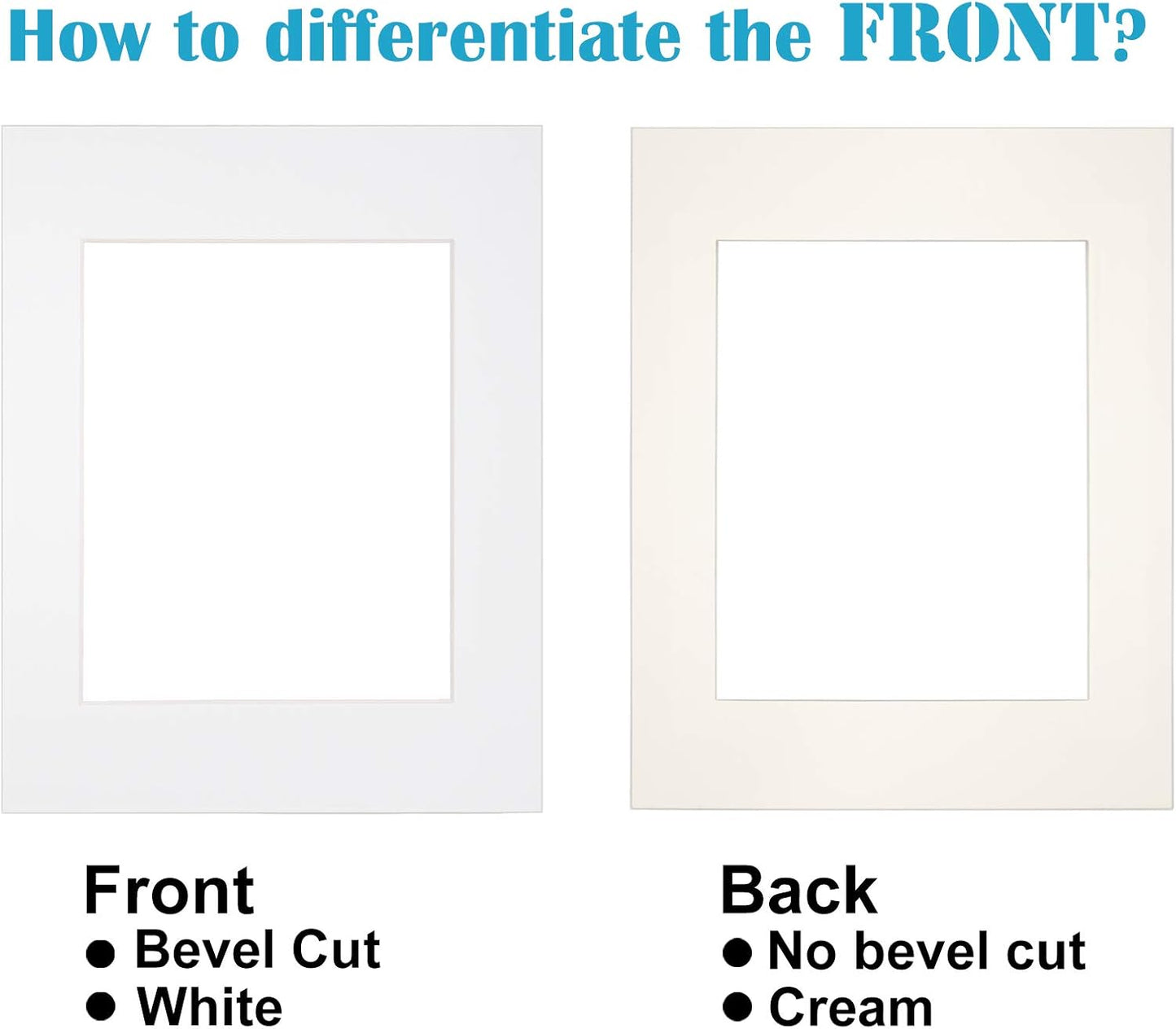 Egofine 11x14 White Picture Mats Pack of 14, Frame Mattes for 8x10 Pictures, Acid Free, 1.2mm Thickness, with Core Bevel Cut