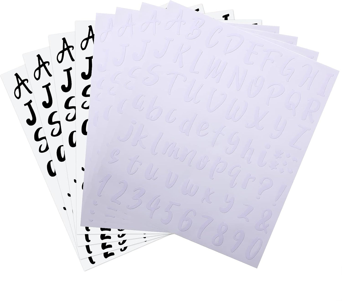 Outus 576 Pieces 8 Sheets Letters Stickers Self Adhesive Vinyl Letter Alphabet Number Stickers Mailbox Numbers Sticker, Decals for Classroom Decor, Sign, Door(Black, White,1 Inch)