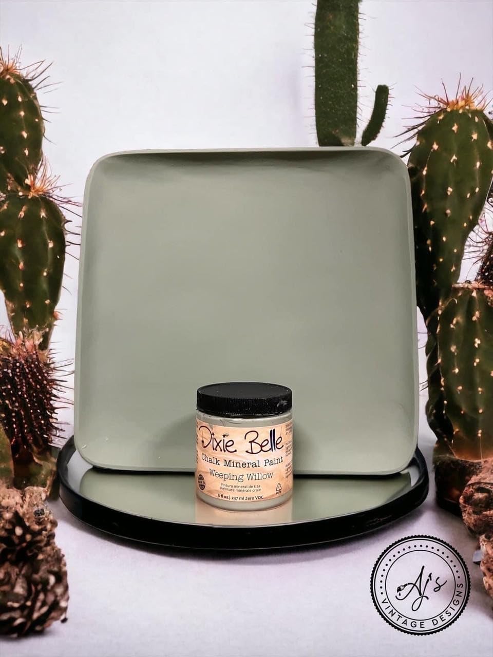 Dixie Belle Paint Company Chalk Finish Furniture Paint - Weeping Willow (4oz) - Matte Soft Green Chic Chalk Mineral DIY Furniture Paint