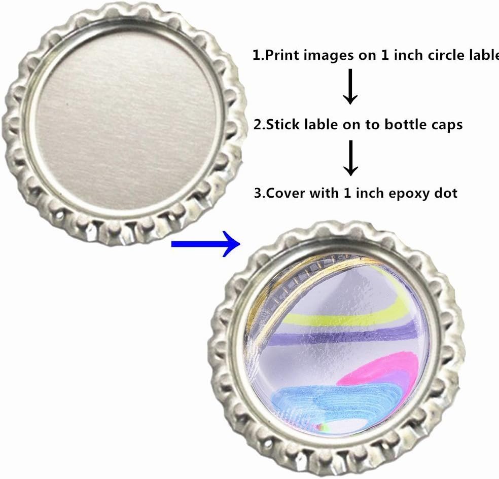 1 Inch Epoxy Stickers Craft Bottle Caps Stickers for Hair Bows Pendants Scrapbooks 100 PCS 200PCS (Clear1, Quantity：200)