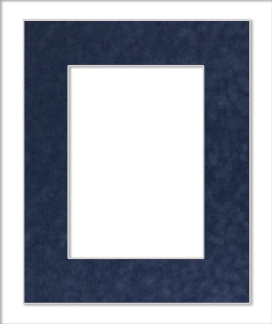 11x14 Mat Bevel Cut for 8.5x11 Photos - Acid Free Navy Suede Precut Matboard - For Pictures, Photos, Framing - 4-ply Thickness