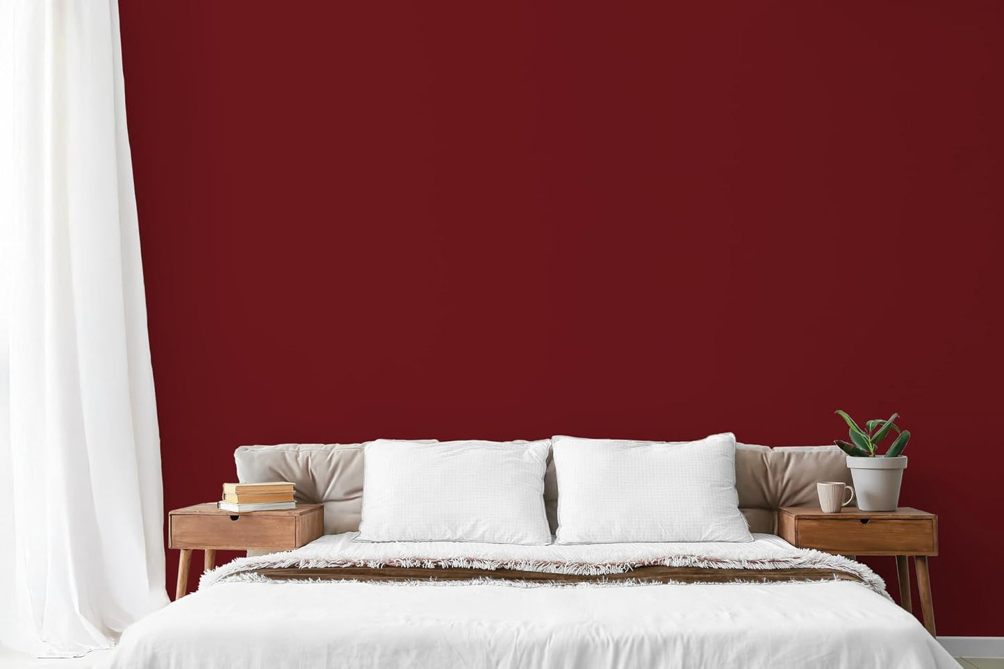 EVOLVE Paint & Primer: Environment-friendly, Low Sheen with One-coat Coverage for Interior & Exterior surfaces (Burgundy, 1-Gallon)
