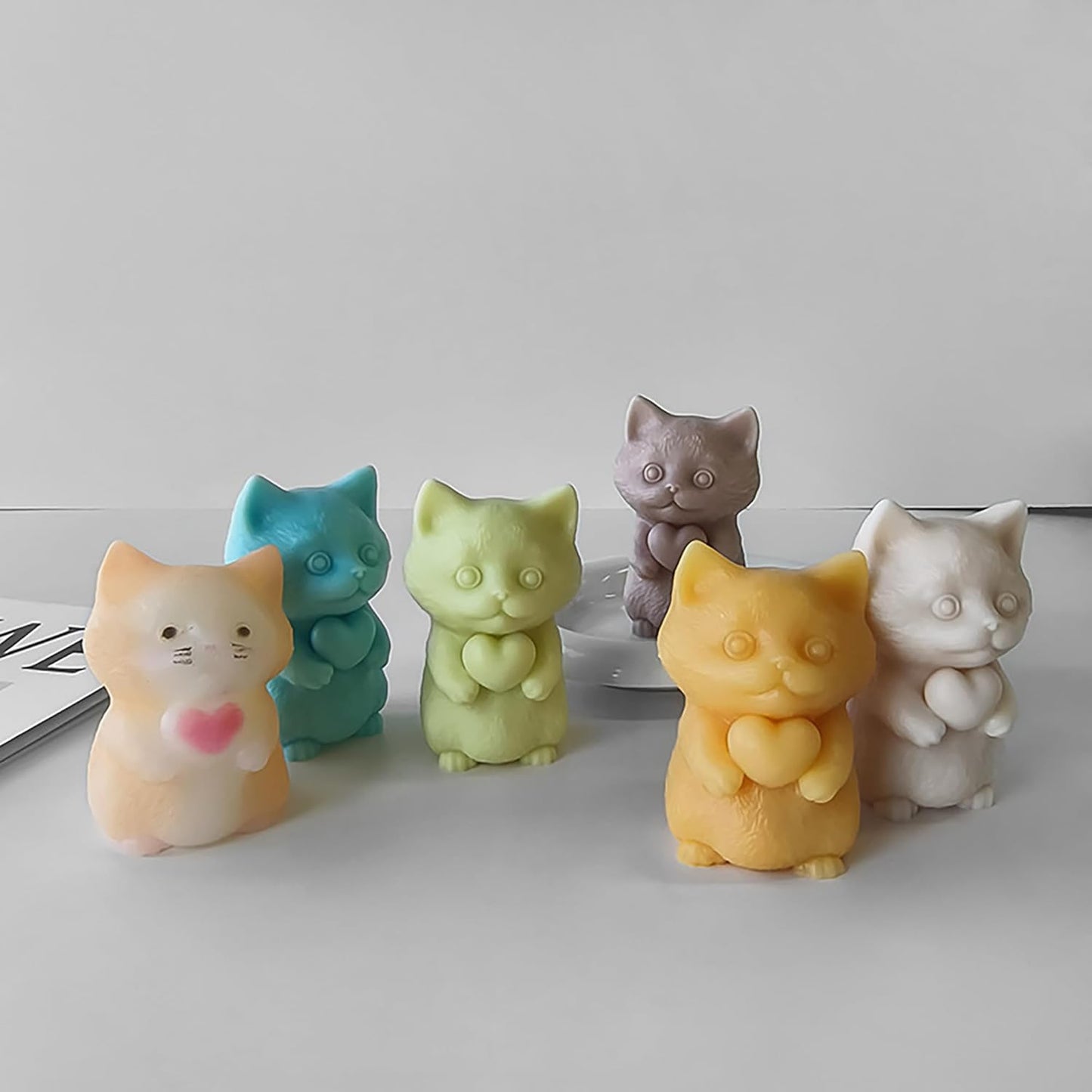 Cat Soap Mold for Animal Candle Making - 3D Silicone Mold for Home Decor Casting