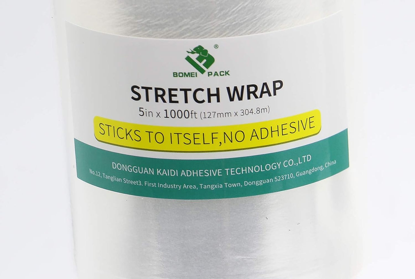 BOMEI PACK Industrial Mini Clear Stretch Wrap with Handle 5" 1000ft 80 Gauge for Pallet Wrap, Durable Self-Adhering Plastic Wrap for Packing, Moving, Heavy Duty (1)
