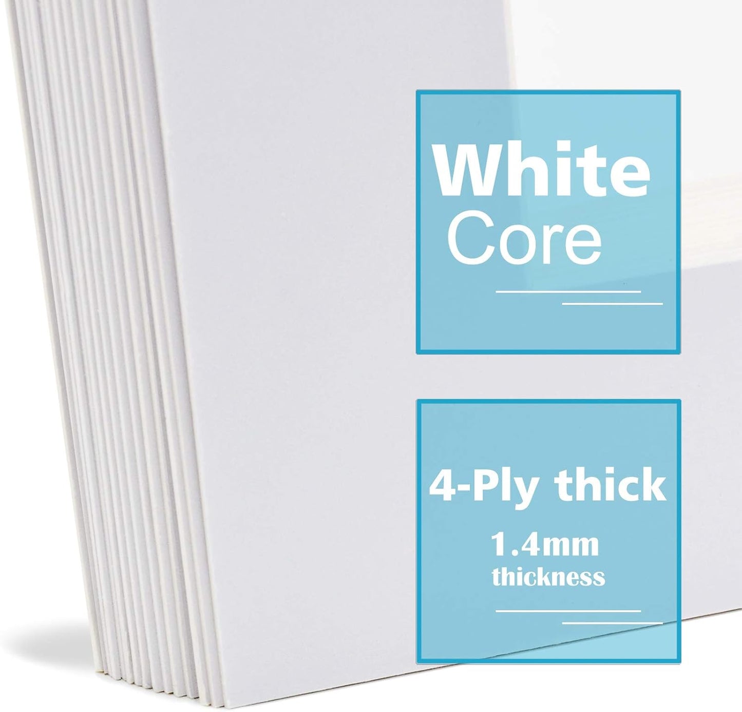 Egofine 6x8 White Picture Mats, Frame Mattes for 4x6 Pictures, Acid Free, 1.2mm Thickness, with Core Bevel Cut - Pack of 14