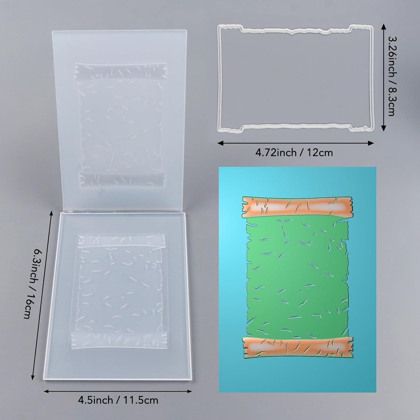 BAOFALI 3D Embossing Folder and Metal Die Set for Card Making,Book Shape Background Plastic Textures Fades Embossing for Paper Crafting Handmade Crafts Graduation Season Scrapbook Card Decorati