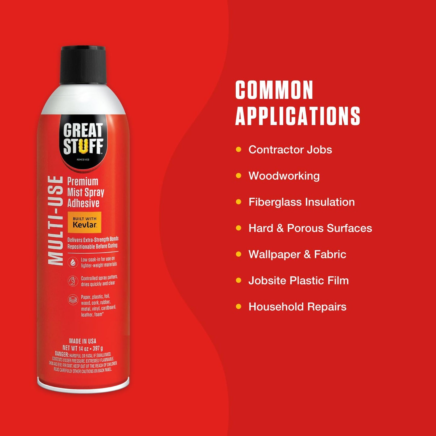 Great Stuff™ Multi-Use Mist Adhesive 3-Pack - 14 oz - Aerosol