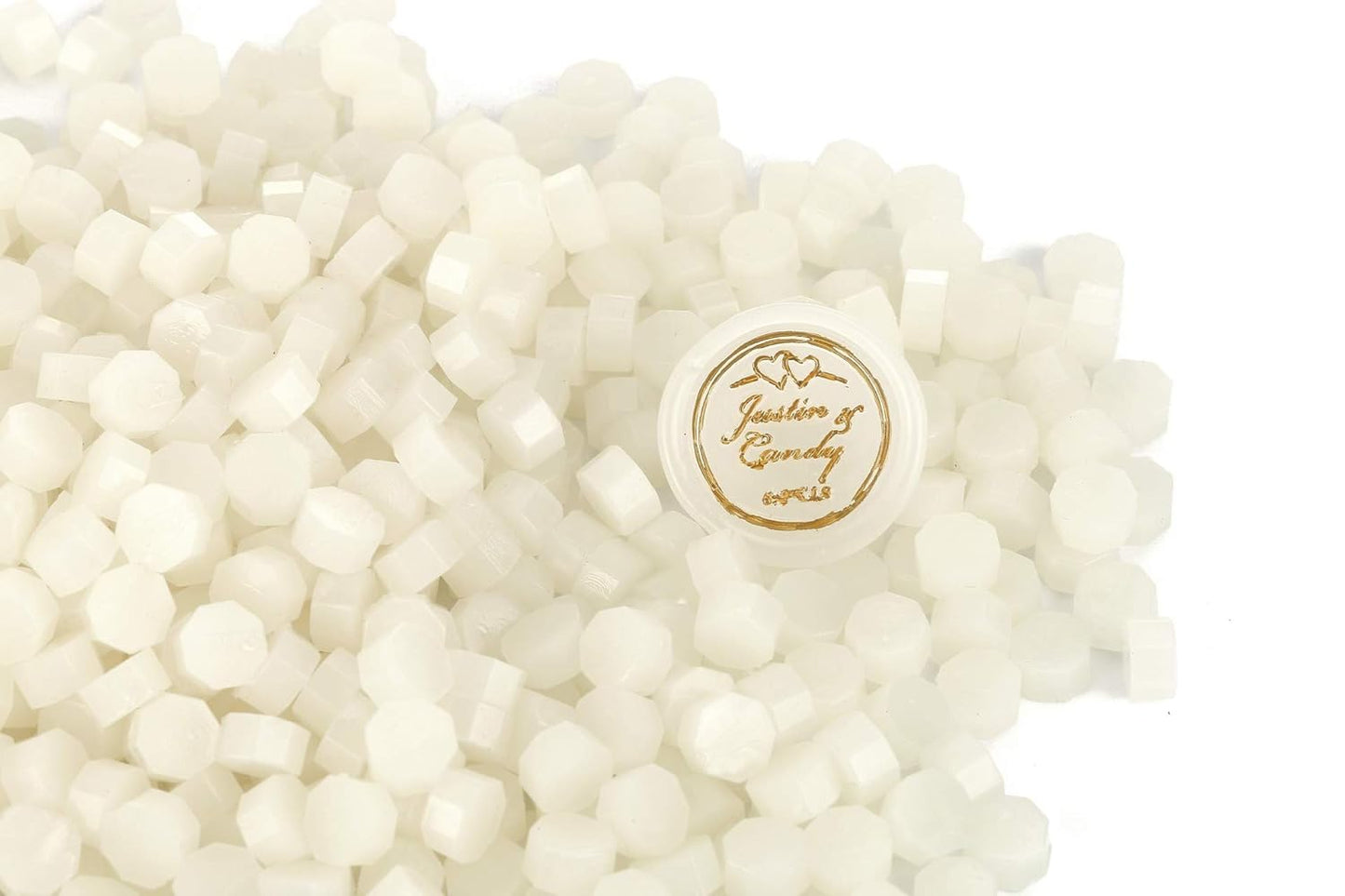 Yoption 360Pcs Cream White Sealing Wax Beads with 2 Spoons and 4 Tea Candles for Wax Seal Stamps, Cards, Wedding Invitations, Wine Packaging, Gift Wrap, Envelopes