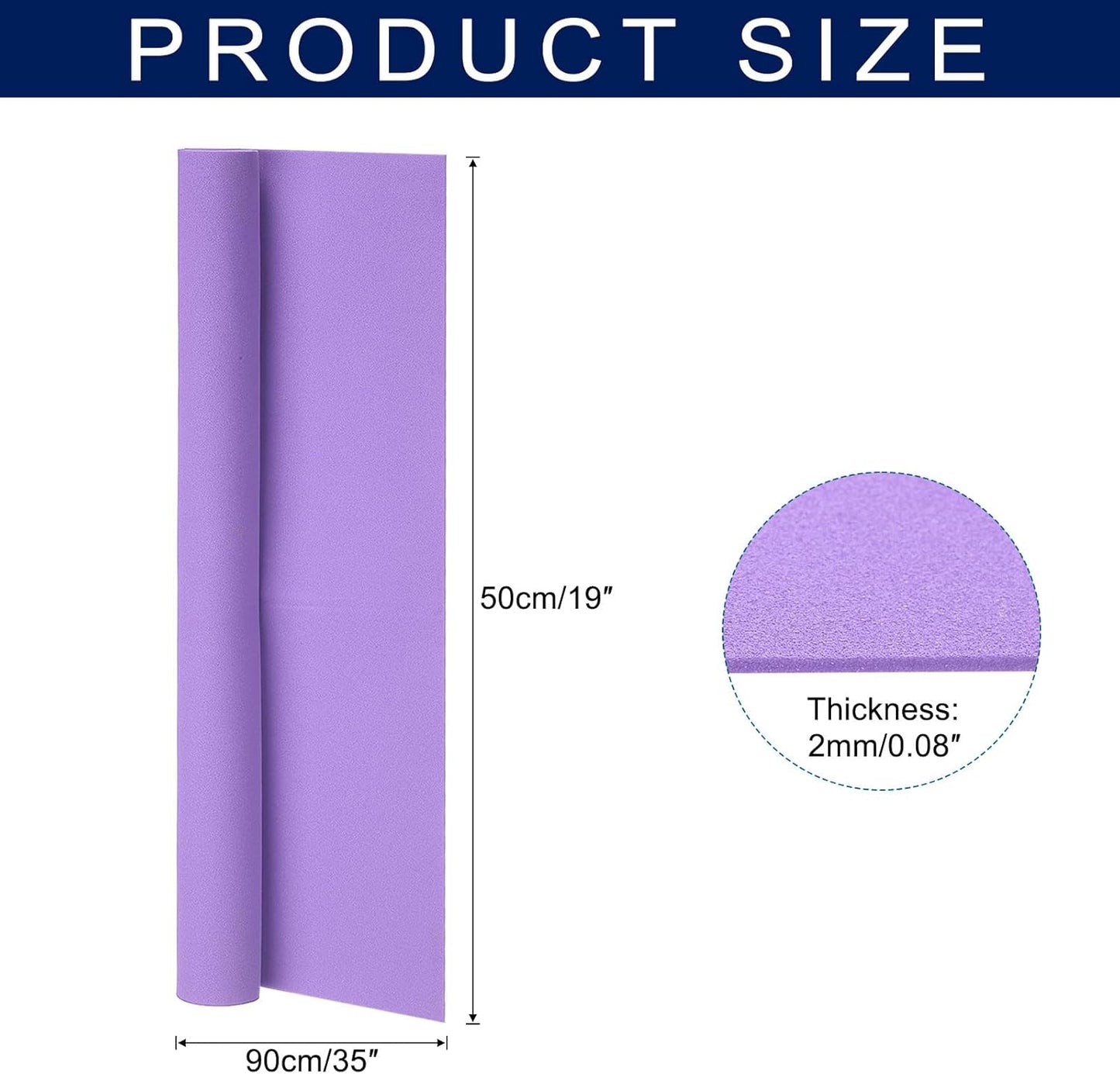 MECCANIXITY Foam Sheets Crafts 35x19 Inch 2mm EVA Craft Foam Paper Foam Sheets for Crafts Projects DIY Cosplay Modeling, Light Purple