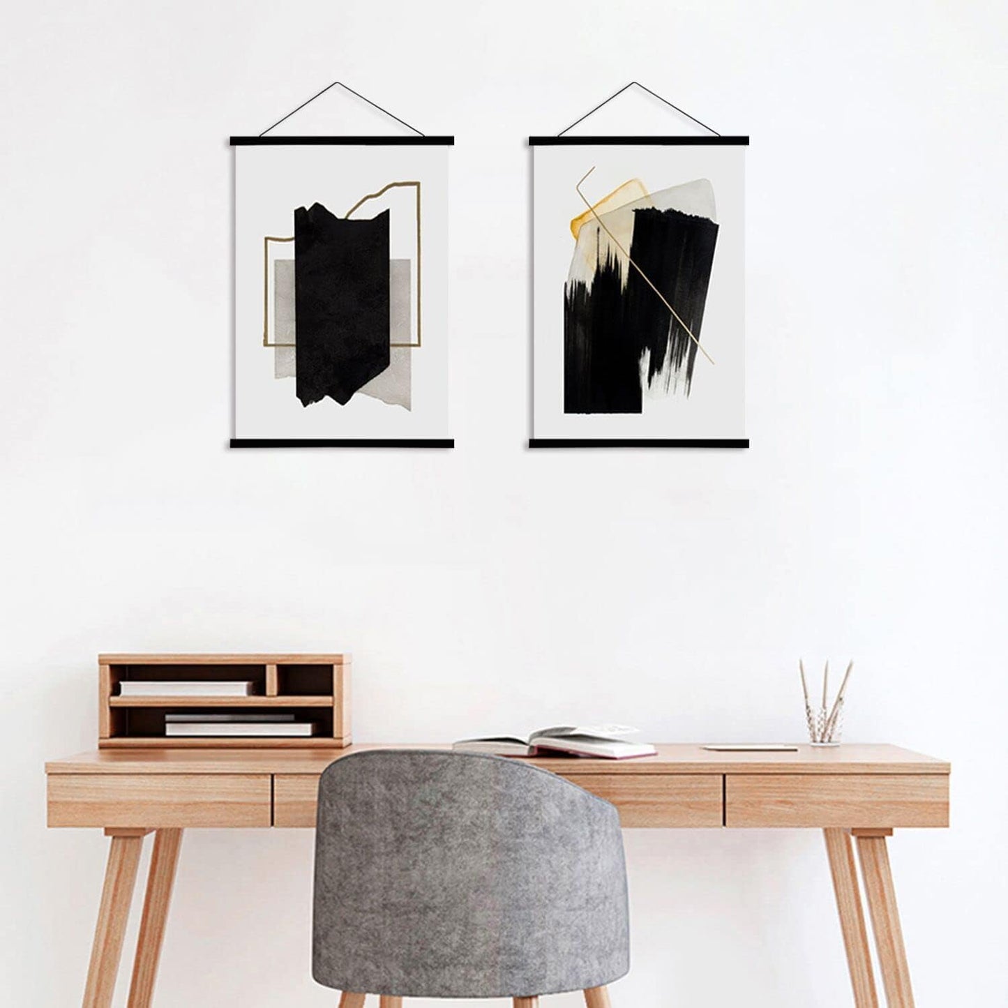 WITCOLOR 25x17 25x36 25x25 Poster Frame, Magnetic Black Wood Wooden Frame Hanger for Photo Picture Canvas Artwork Art Print Wall Hanging (1 Pack, 25", Black)