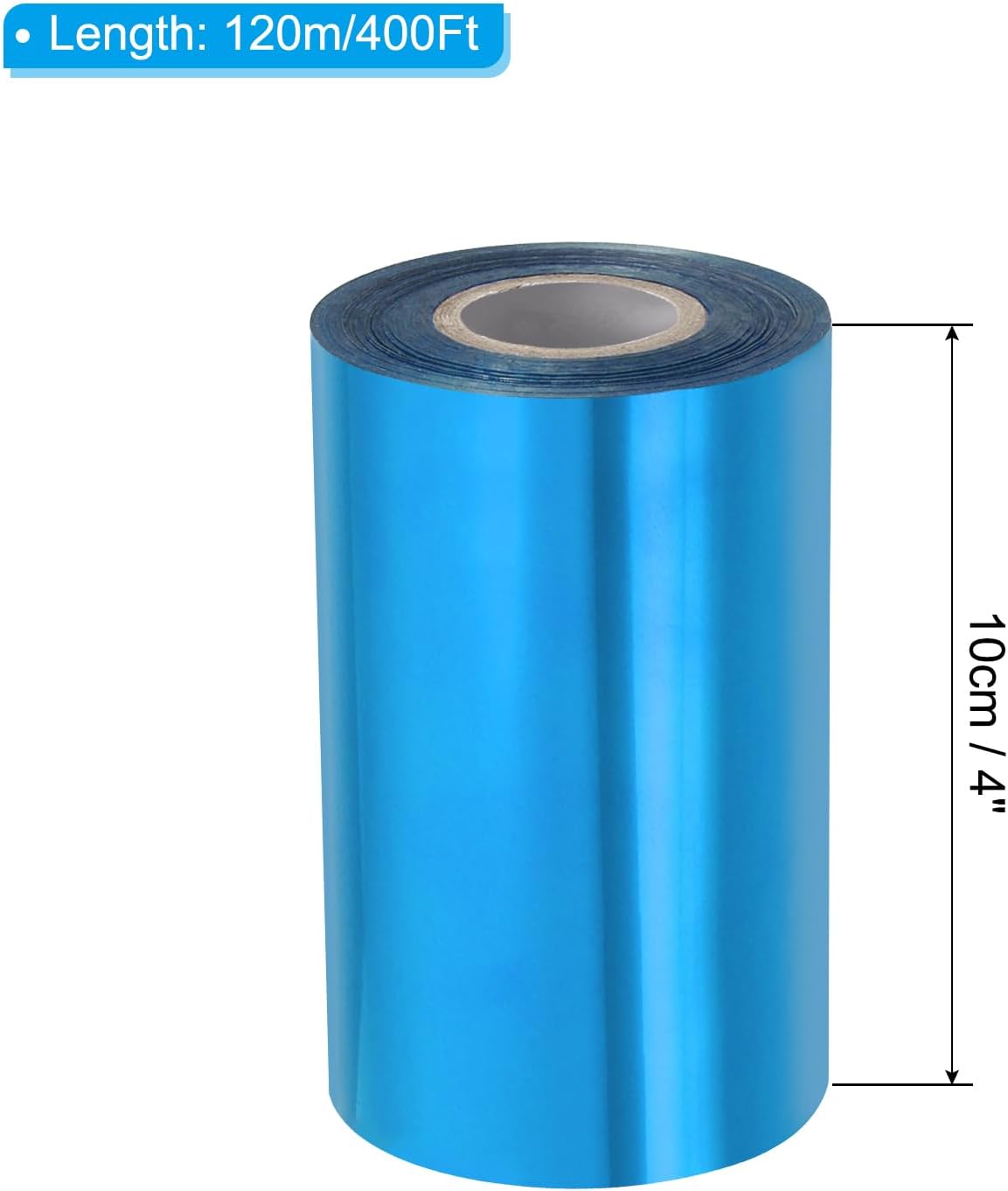 PATIKIL 4"x400Ft Hot Stamping Foil Paper, Heat Transfer Hot Stamping Paper Foil Roll for Leather DIY Logo Decor Craft Gift Package Scrapbook Card, Blue